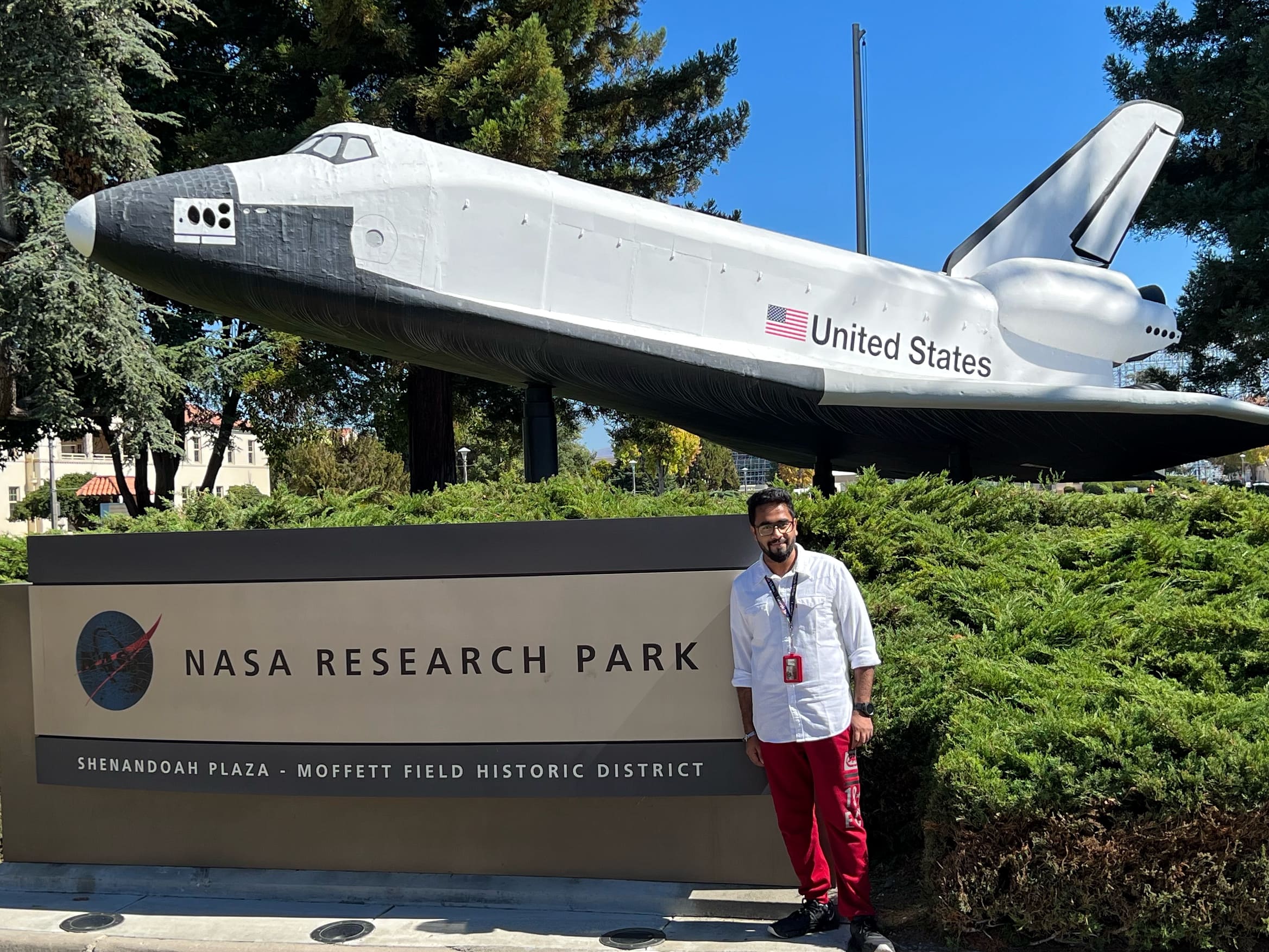 Harshvardhan Chunawala at NASA Ames Research Park